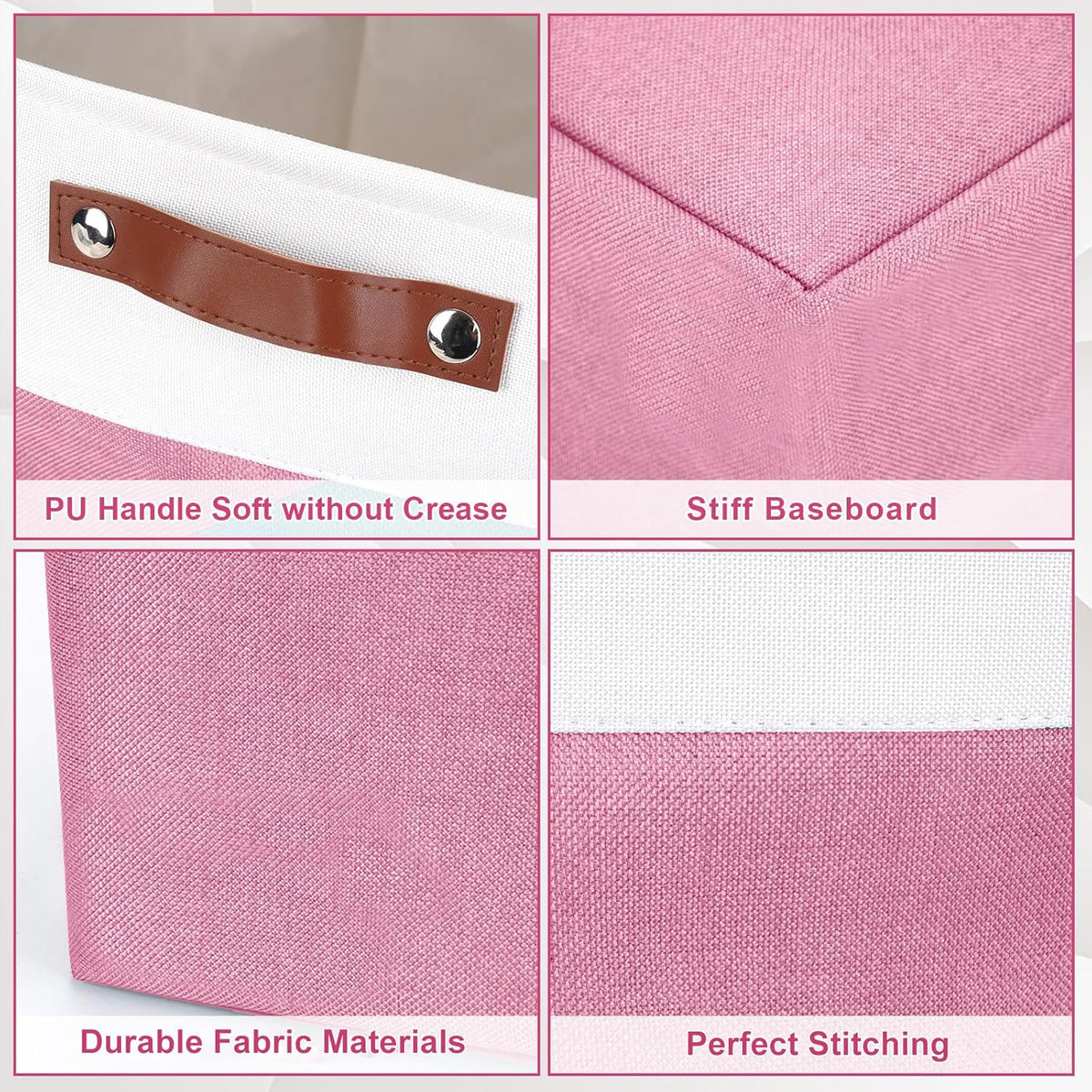 Collapsible Fabric Storage Cubes 11x11 Cube Storage Bins, 4 Pack Closet Baskets Box with Handles