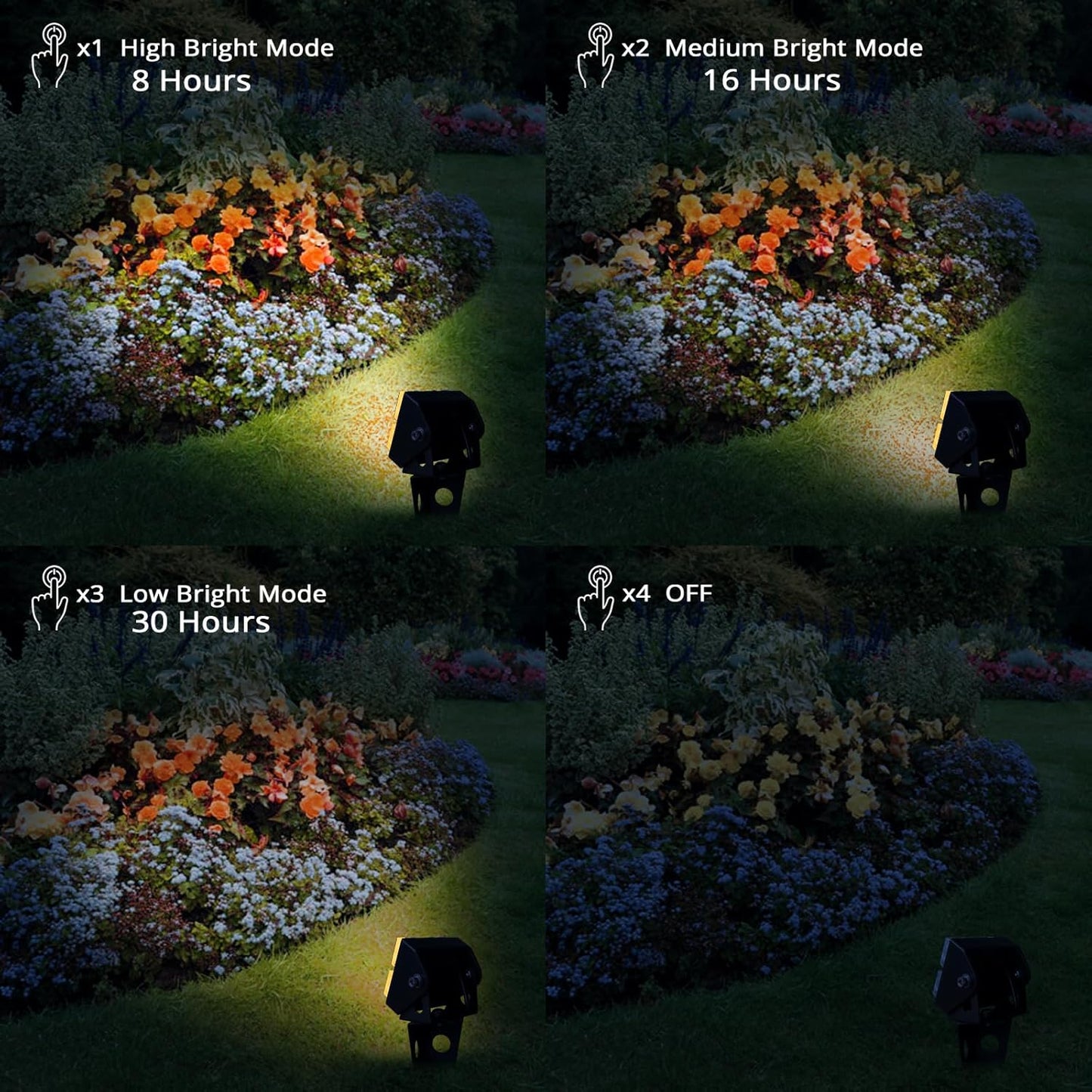Solar Spot Lights Outdoor Waterproof IP65 Landscape Spotlights with Metal Stake Total 84ft Cable