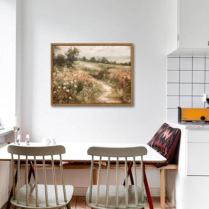 Vintage Framed Wall Art for Living Room – Vintage Wildflower Pictures Oil Paintings Canvas Prints