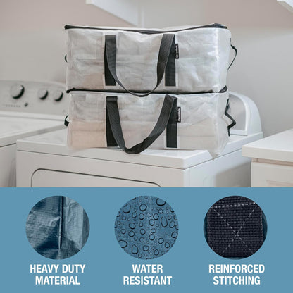 CleverMade Under Bed Storage Bag - Collapsible Storage for Shoes and Clothes Easy Use - Heavy Duty