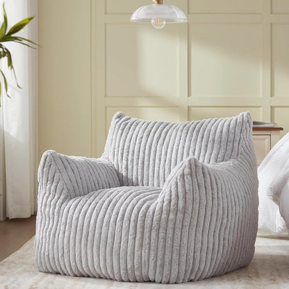 Giant Bean Bag Chairs for Adults Teens, Large Bean Bag Sofa Chairs with Filling Comfy Fuzzy BeanBag