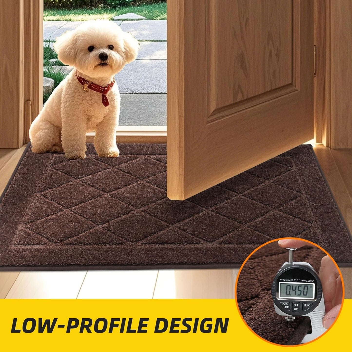 JSEI Dirt Trapper Door Mat 36"x60", Non-Slip Washable Entryway Mats, Dog Door Mat, Stain Resistant