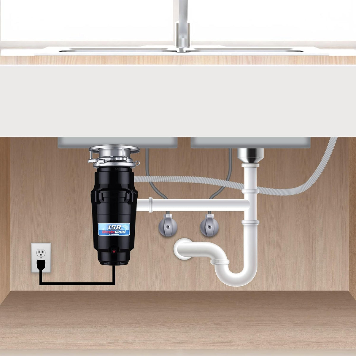 Waste Maid 10-US-WM-158-3B Garbage Disposal Anti-Jam Stainless Steel Food Waste Grinding System