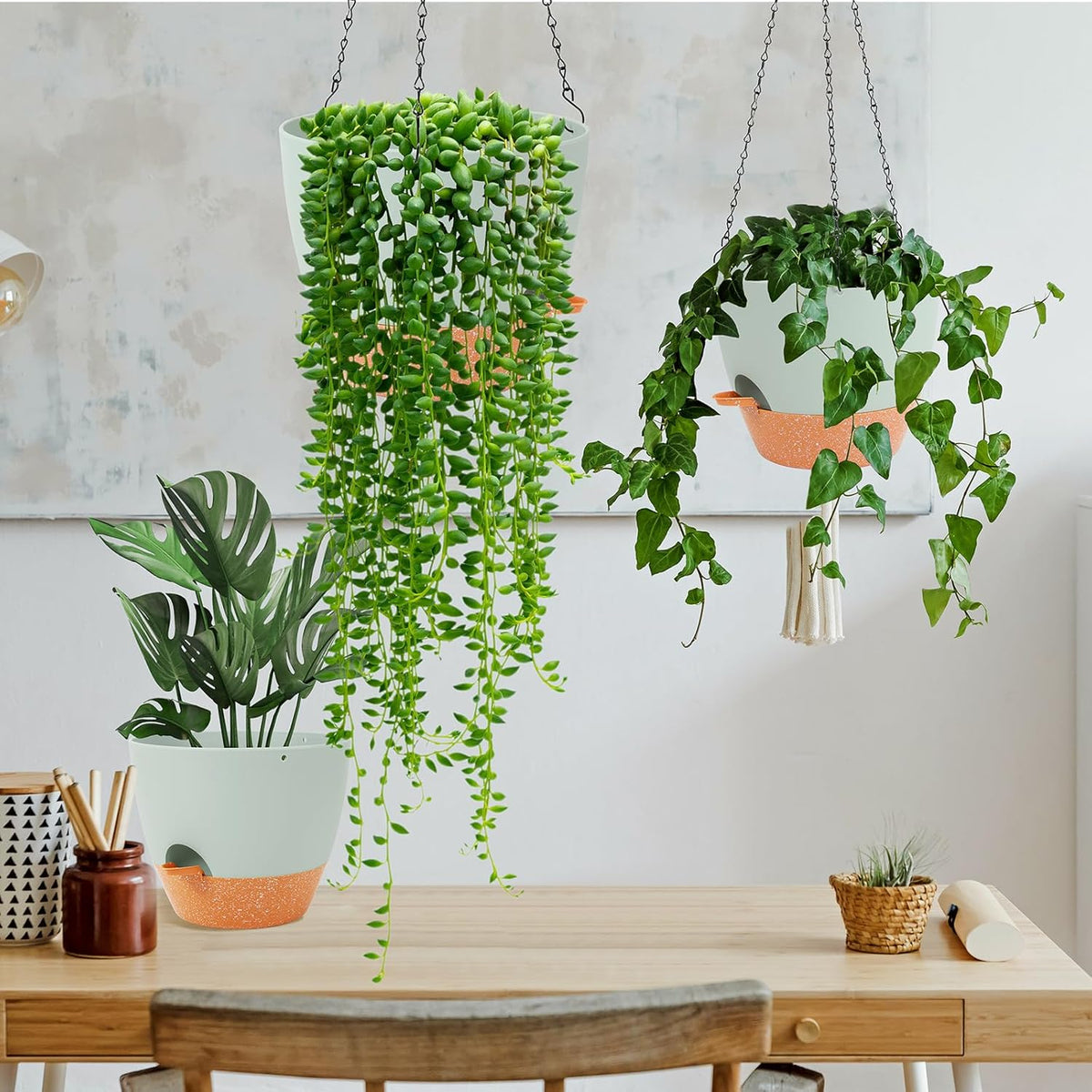 GARDIFE Hanging Planter, 10 inch Hanging planters for Indoor. Outdoor Plants, Self Watering Plant