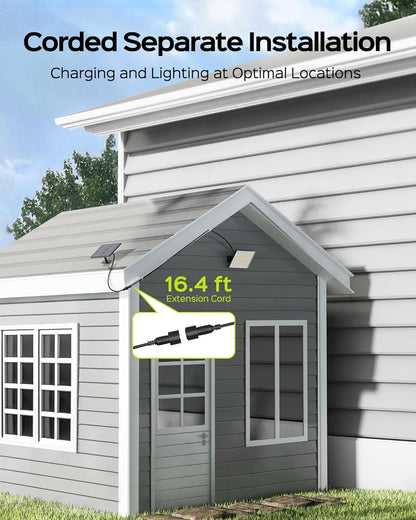 JACKYLED Motion Solar Lights Outdoor, 113 LED Cool White Bright Solar Flood Lights Waterproof, Dusk