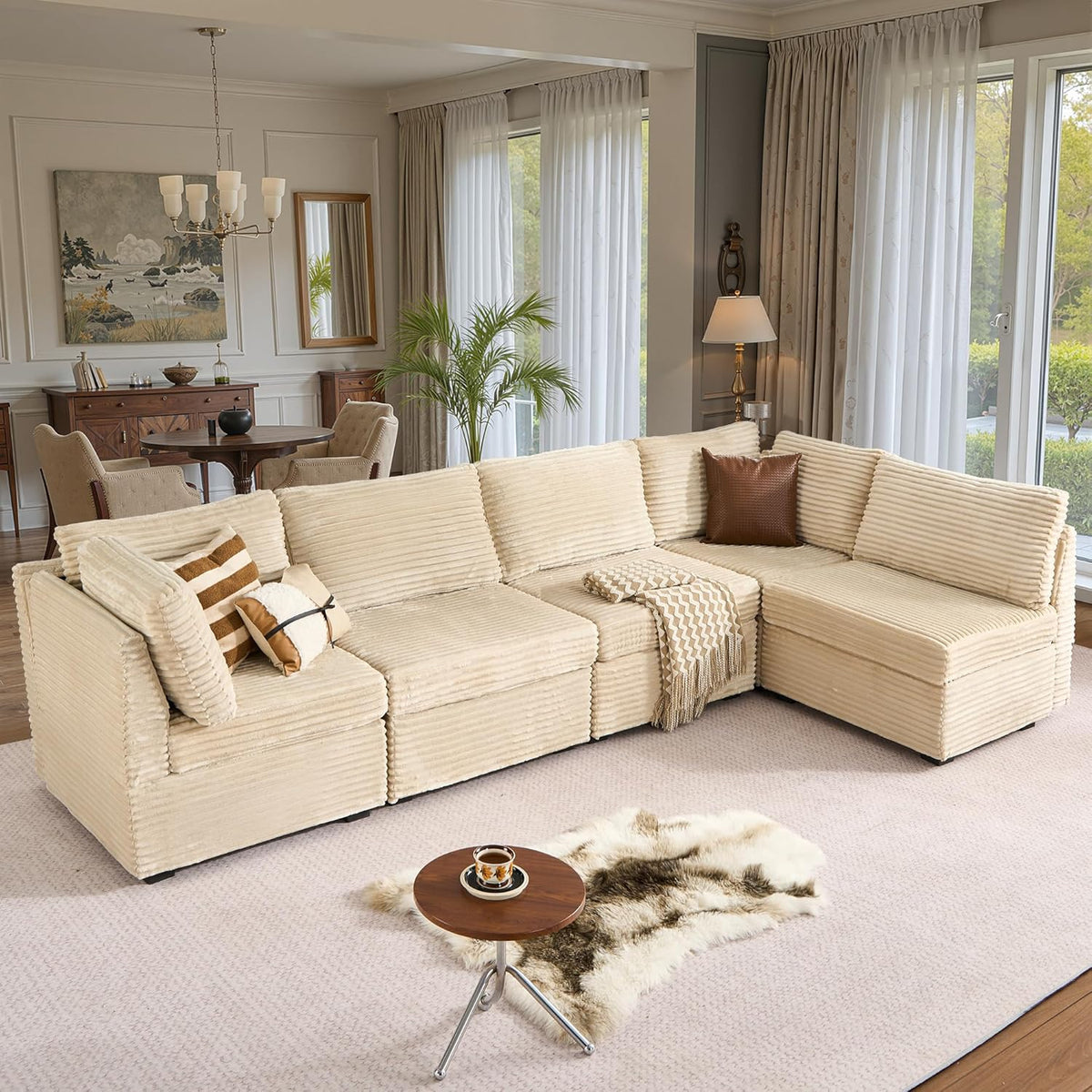 ovios Sectional Sofa Couch with L-Shape Chaise Oversized, Comfy Modular Cloud Couches with Deep