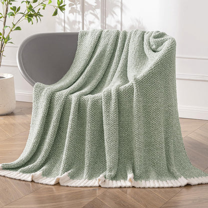MIULEE Sage Green Super Soft Throw Blanket for Couch, Cozy Fluffy Warm Throws Knit Blankets for