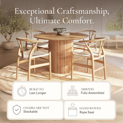 POLY & BARK Weave Chair, Single, Natural