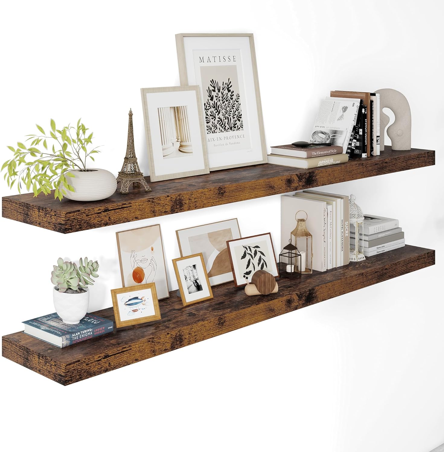 12" Deep Floating Shelves for Wall 55 Inches Long, Heavy Duty Wall Shelves for Bedroom Bathroom