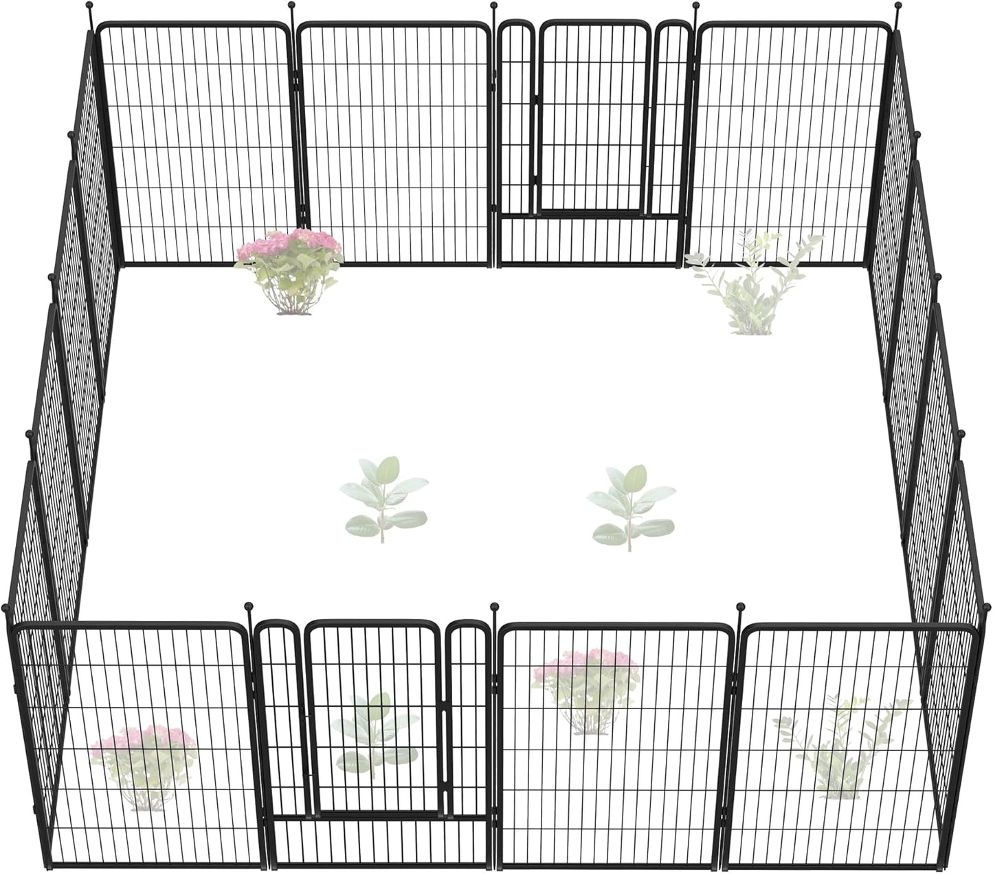 FXW Garden Fence Outdoor for The Yard – 45in(H) x 35.7ft(L) Heavy Duty Metal Animal Barrier for Dog