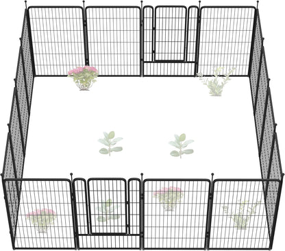 FXW Garden Fence Outdoor for The Yard – 45in(H) x 35.7ft(L) Heavy Duty Metal Animal Barrier for Dog