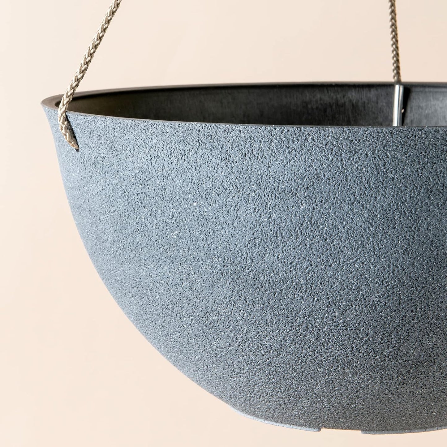 LA JOLIE MUSE Large Hanging Planters for Outdoor Plants - Hanging Flower Pots Weathered Gray (13.2