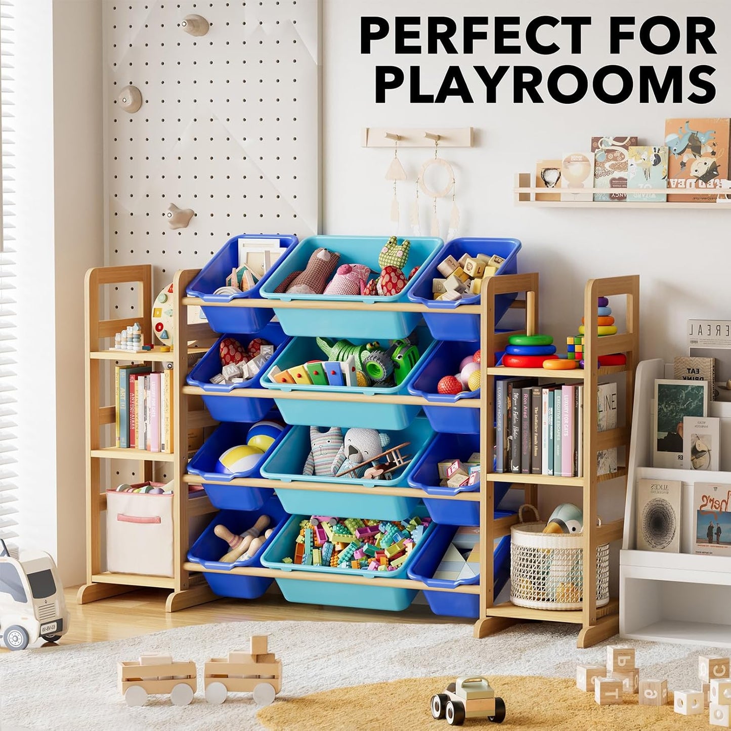SpaceAid Toy Storage Organizer with 6 Shelves and 12 Bins, Toy Organizers Storage Bookshelf, Kids