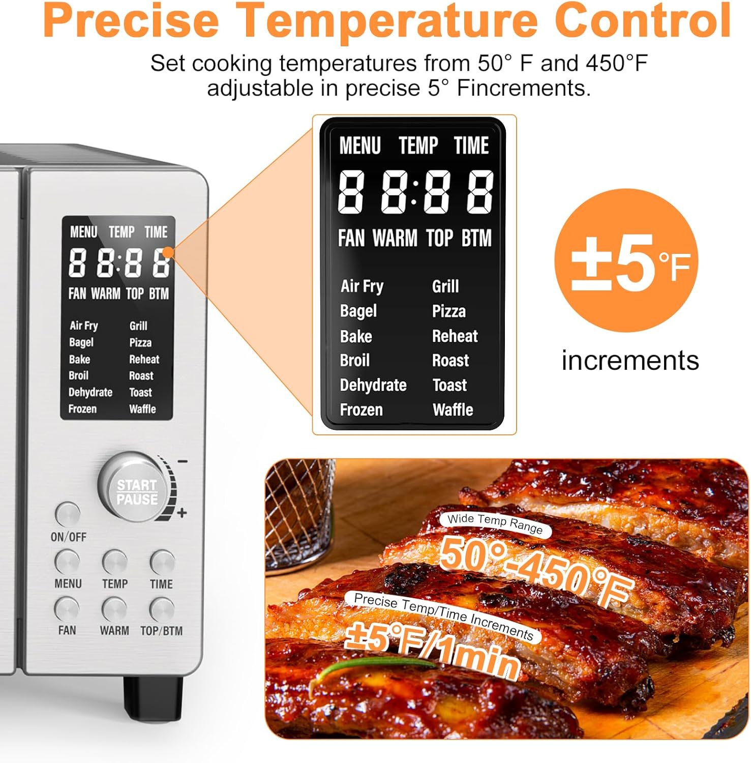 Nuwave Bravo Air Fryer Toaster Smart Oven, 10-in-1 Countertop Convection, 1800 Watts, 21-Qt
