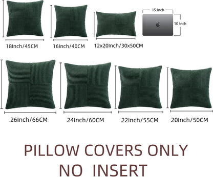 Fancy Homi Set of 2 Dark Green Samll Decorative Throw Pillow Covers 14x14 Inch for Living Room