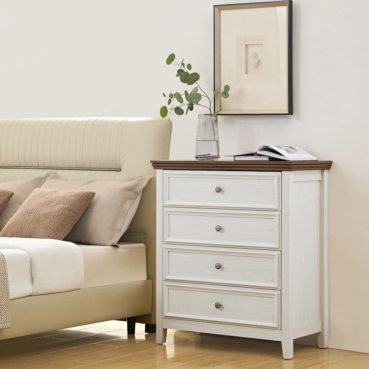 BLANKSPACE Dresser for Bedroom, 4 Drawer Dresser, Modern 4 Chest of Drawers, Farmhouse Storage
