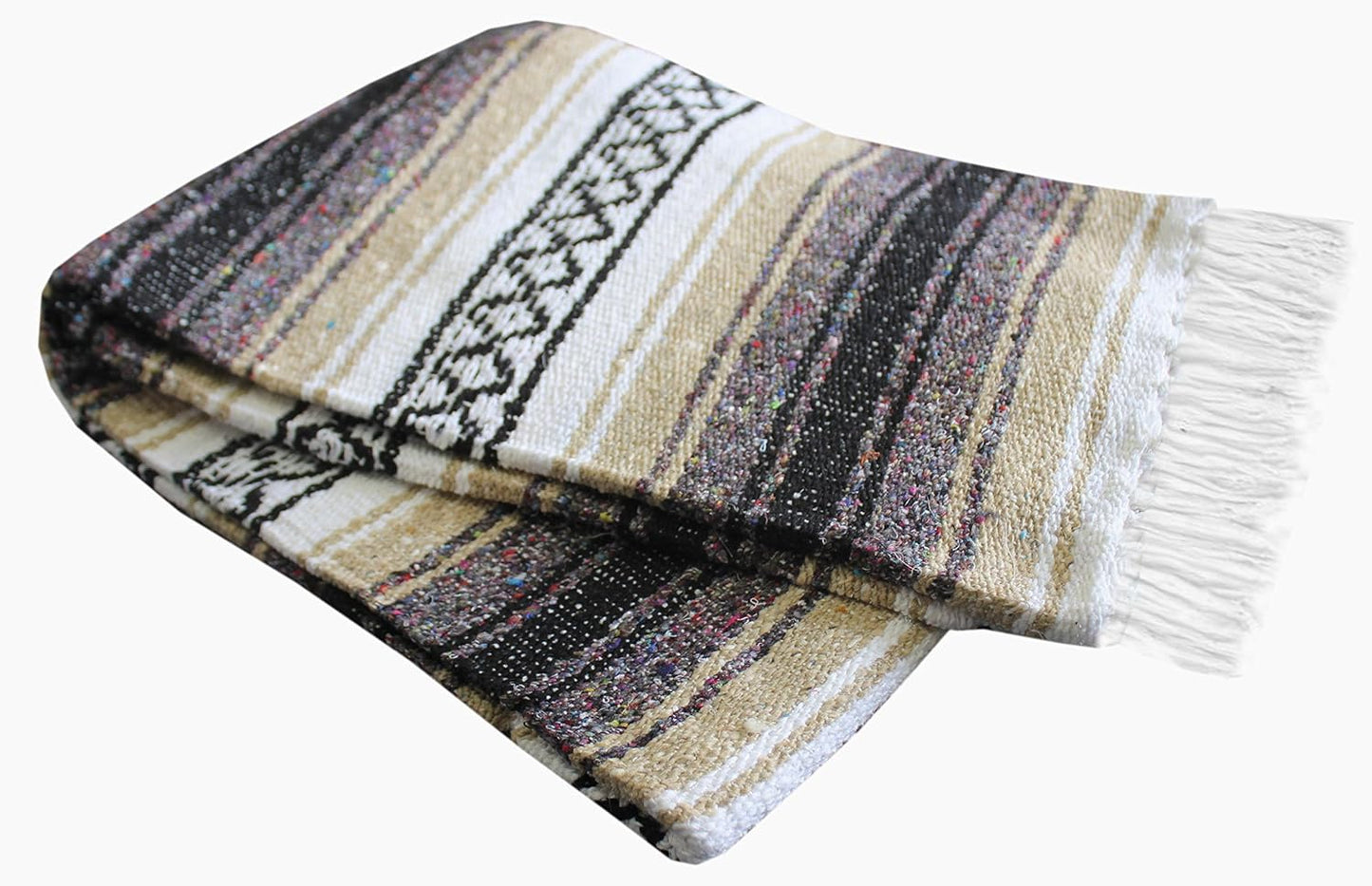 Del Mex Classic Mexican Blanket, Large Authentic Woven Falsa Throw (70"x50"), Artisan Southwest