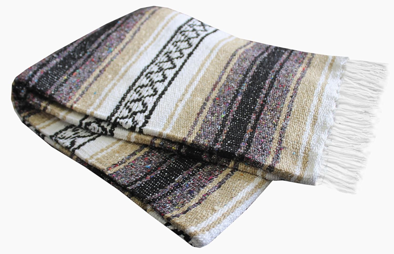 Del Mex Classic Mexican Blanket, Large Authentic Woven Falsa Throw (70"x50"), Artisan Southwest