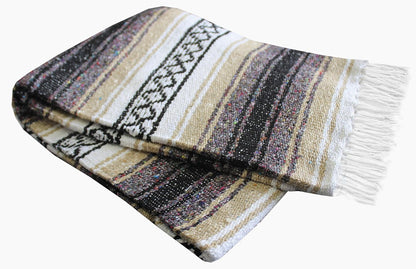 Del Mex Classic Mexican Blanket, Large Authentic Woven Falsa Throw (70"x50"), Artisan Southwest