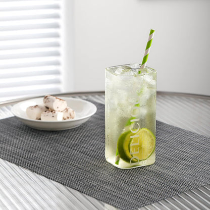 LEXMORE Placemats Set of 8 Vinyl/Plastic Woven Place Mats for Kitchen Table Indoor/Outdoor Washable