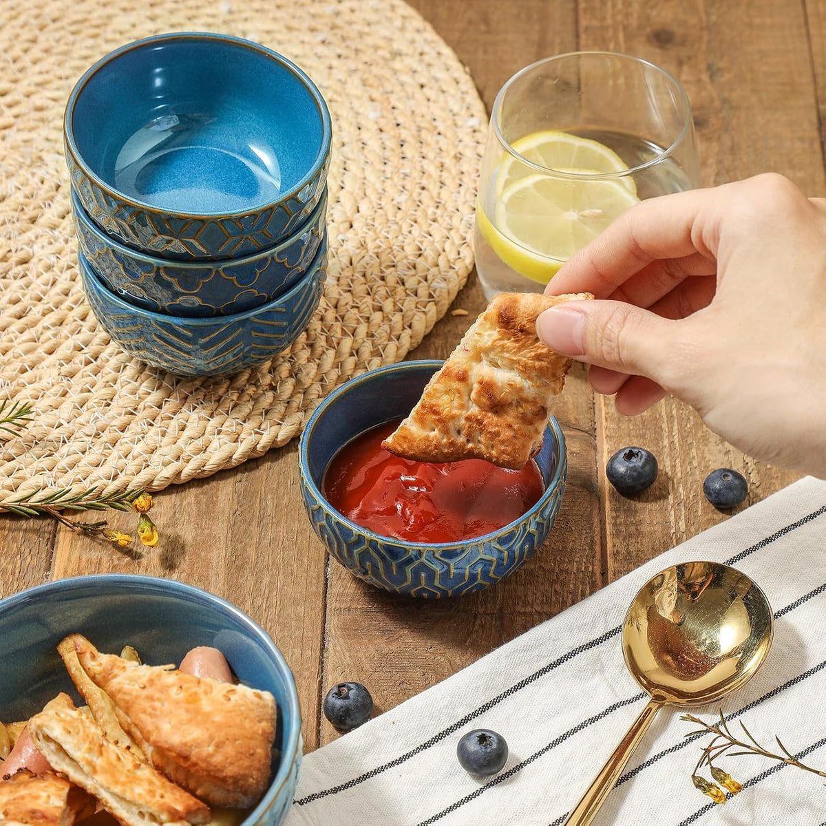 Sureasy Mini Ceramic Dipping Bowls – 4 oz, 3.5 Inch Small Bowls for Sauces & Side Dishes, Microwave