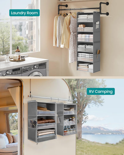 SONGMICS Widended Hanging Closet Organizer and Storage, 6-Tier, Separable