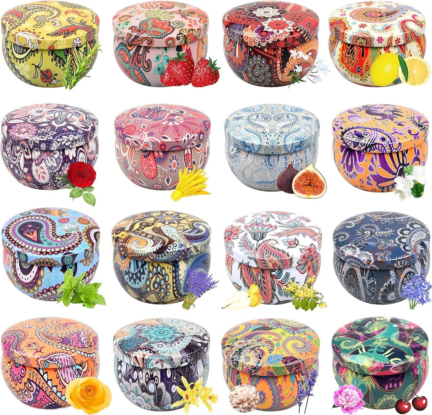 Scented Candles Gift Set, Natural Soy Wax Portable Travel Tin with Strongly Fragrance Essential