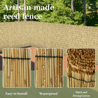 Natural 4FT X 16.4FT Reed Fencing Roll, Balcony Privacy Shade Reed Bamboo Fencing Garden Fence