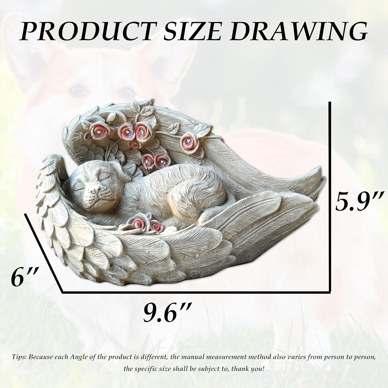 Solar Dog Garden Statues Outdoor Décor- Dog Figurines Solar LED Light Lawn Ornaments - Yard