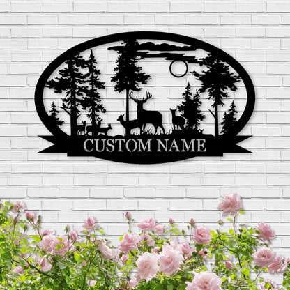 Personalized Deer Metal Cabin Sign | Custom Metal Sign | Personalized Camping Signs | Deer Hunter