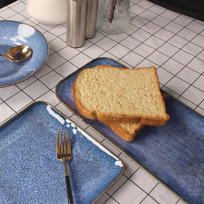 Porcelain Plate Set Large Serving Tray Set of 4, Reusable Serving Platters for Party Food, Cookie