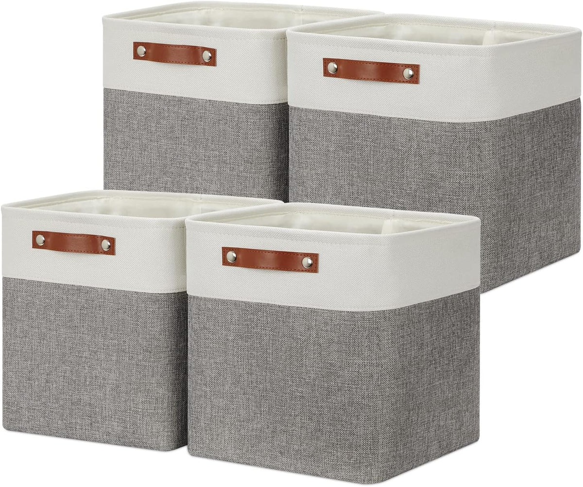 DULLEMELO [Set of 4 Storage Cubes Baskets for Organizing, 12 x 12 x 12 inch Cube Storage Organizer