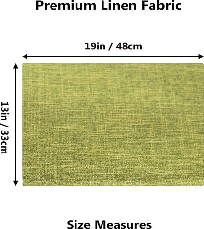 Home Brilliant Green Placemats Set of 8 Washable Place Mats Linen Placemats Heat Resistant Table