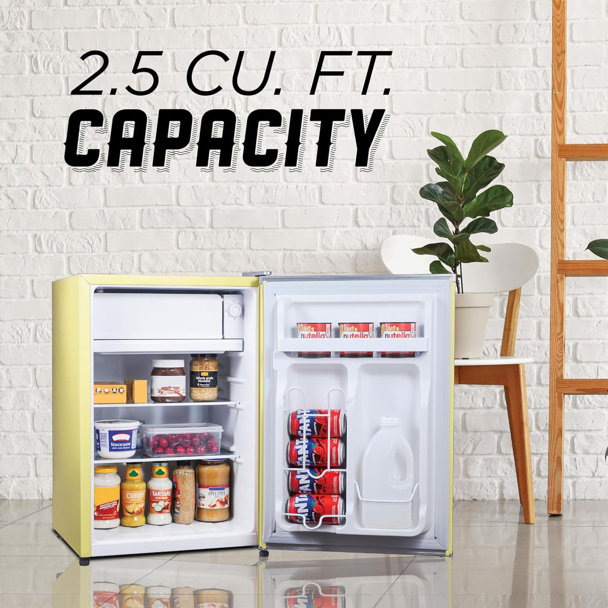 2.5 Cu. Ft. Compact Refrigerator, ENERGY STAR Certified Small Refrigerator, Single Door Mini Fridge