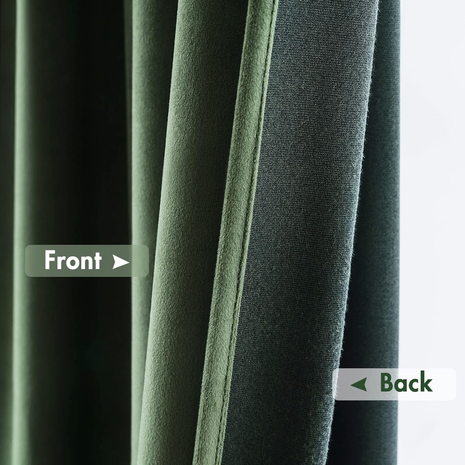 MIULEE Olive Green Velvet Curtains Thermal Insulated Blackout Curtain Drapes for Bedroom Living