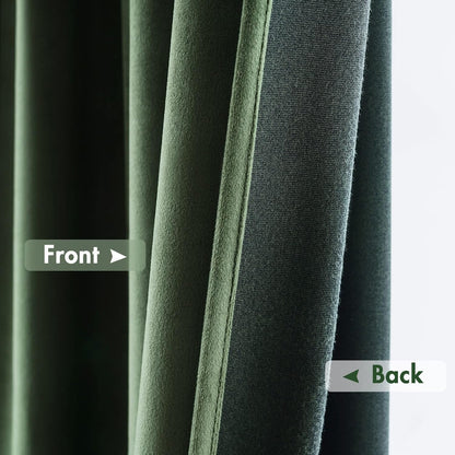 MIULEE Olive Green Velvet Curtains Thermal Insulated Blackout Curtain Drapes for Bedroom Living