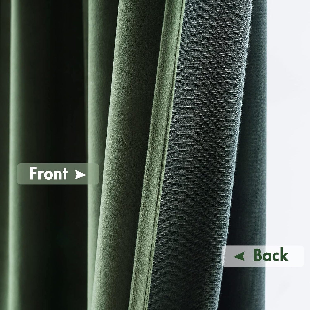 MIULEE Olive Green Velvet Curtains Thermal Insulated Blackout Curtain Drapes for Bedroom Living