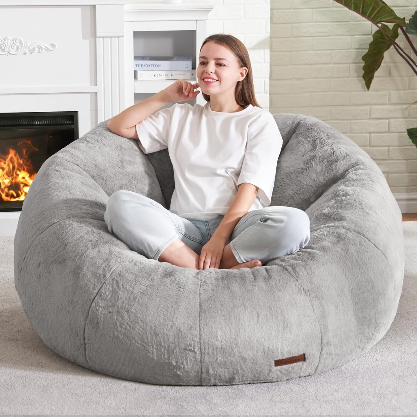 Hobestluk Bean Bag Chairs Large Bean Bag Couch for Adults Stuffed Sofa Chair Comfy Giant Bean Bag