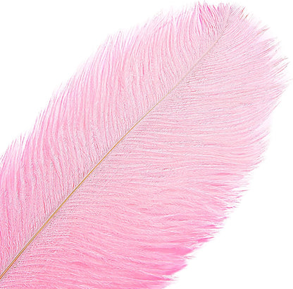 THARAHT 12PCS Ostrich Feathers Natural Bulk 16-18Inch(40-45cm) for Wedding Party Centerpieces