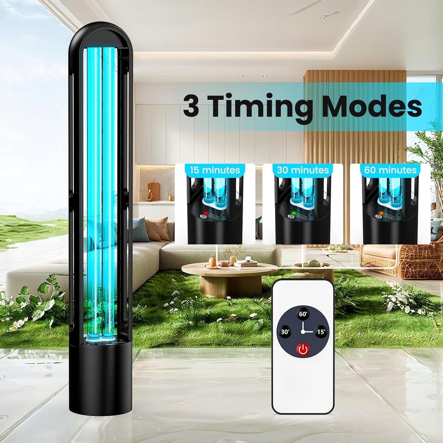 UV Light Sanitizer, Ultraviolet Lamp with Remote Control for Bed Bugs and Dust Mites, Home