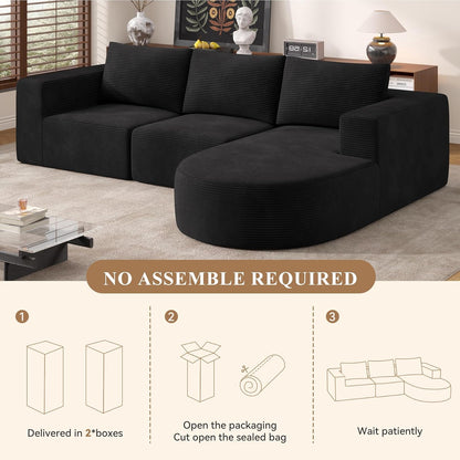 Modular Sectional Sofa with L-Shape Chaise,Cloud Sectional Modern Sleeper Couch with Deep
