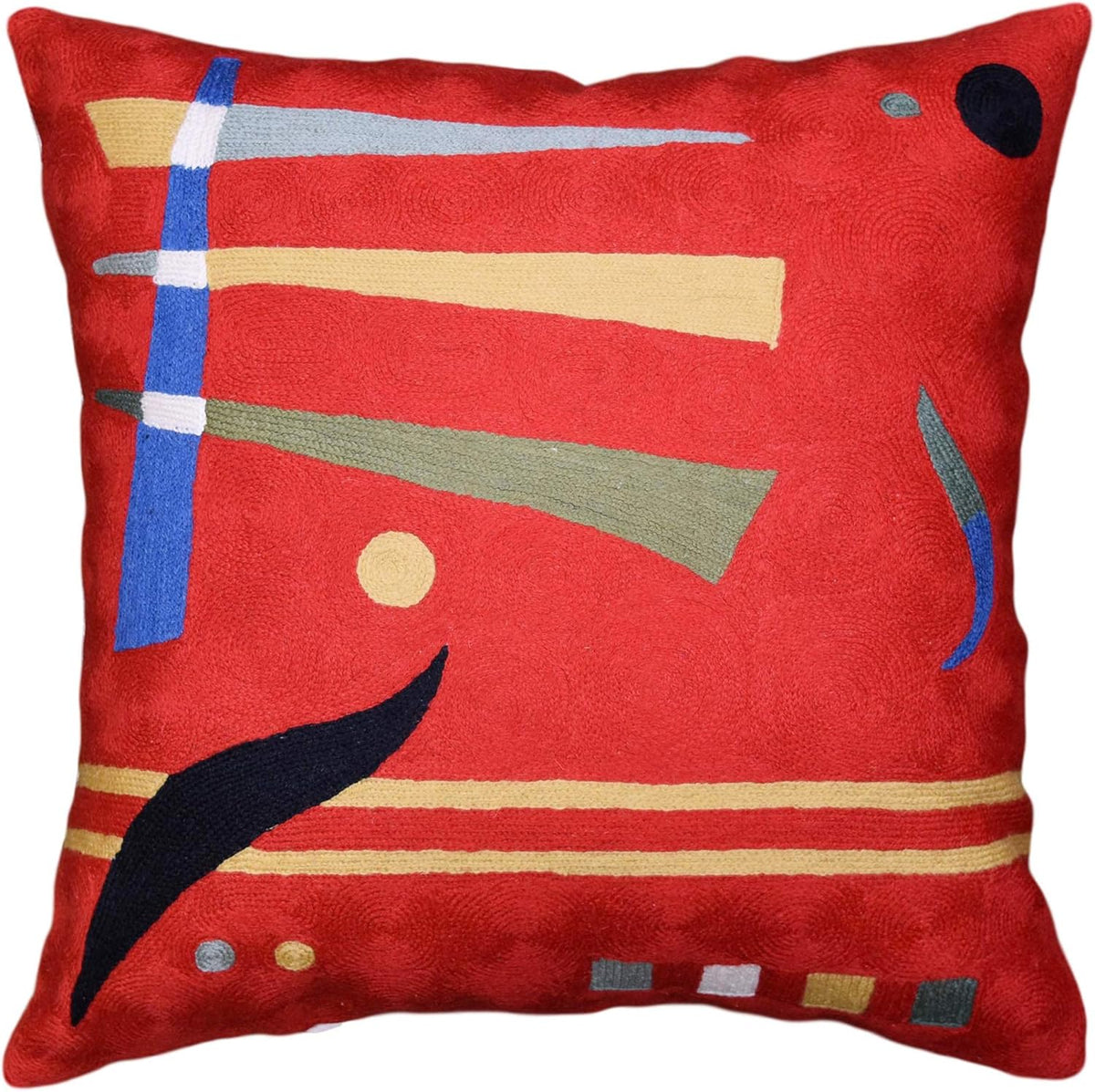 Kandinsky Abstract Pillow Cover - Red, 18x18, Modern, Abstract, Home Decor, Couch, Sofa, Bed