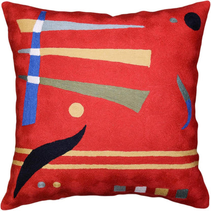 Kandinsky Abstract Pillow Cover - Red, 18x18, Modern, Abstract, Home Decor, Couch, Sofa, Bed