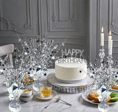 12 Pack Metallic Foil Spray Centerpiece Star Table Decoration Burst Table Centerpieces for Birthday