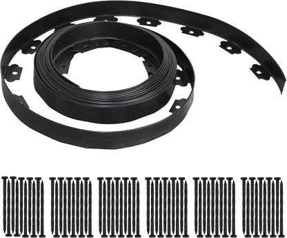 Gardzen 1.5" x 60' Landscape Edging Kit, Garden Edging Coil Comes with 60 Pcs Spikes, No Dig Lawn