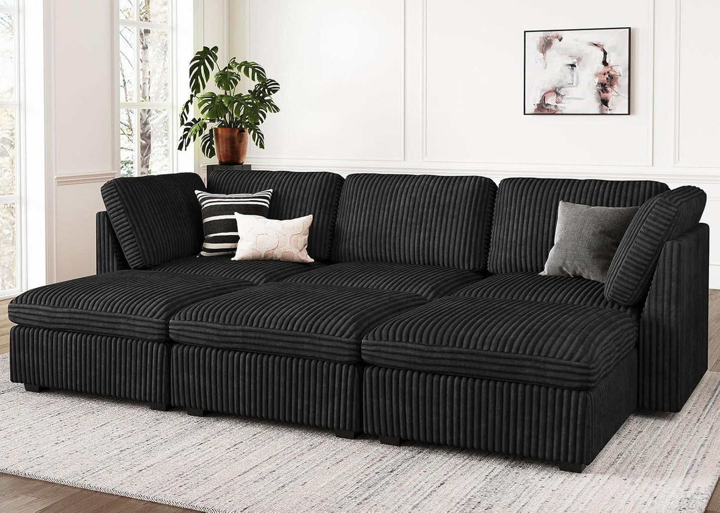 Belffin Modular Sectional Sofa with Sleeper Sofa, Oversized Cloud Couch with Extra Deep Seat