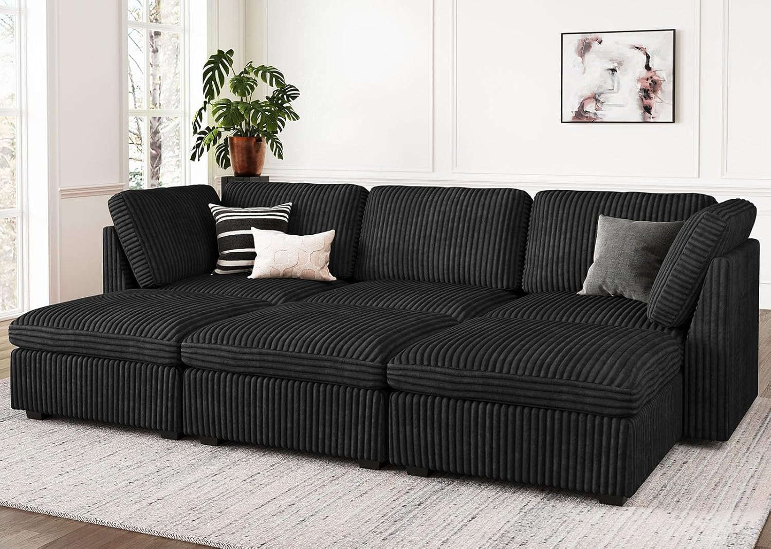 Belffin Modular Sectional Sofa with Sleeper Sofa, Oversized Cloud Couch with Extra Deep Seat