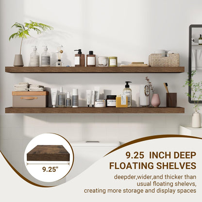55 Inch Floating Shelves, 55"x9.25"x1.5" Inch Deep Floating Shelves for Wall, Wooden Shelves for