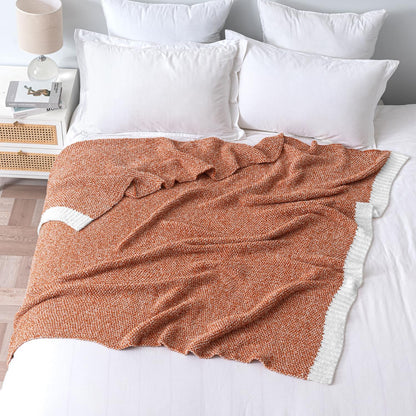 MIULEE Fall Burnt Orange Super Soft Throw Blanket for Couch, Cozy Fluffy Warm Throws Knit Blankets