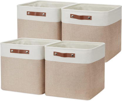 DULLEMELO Cube Storage Bins - 4 Pack Foldable Large Storage Baskets 12 inch Gifts Empty Fabric Bins